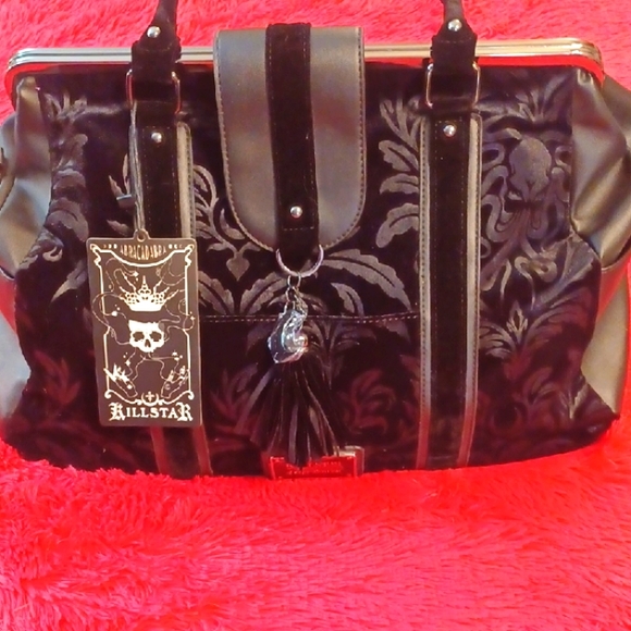 Killstar Handbags - Killstar Monstra Daybag Velvet